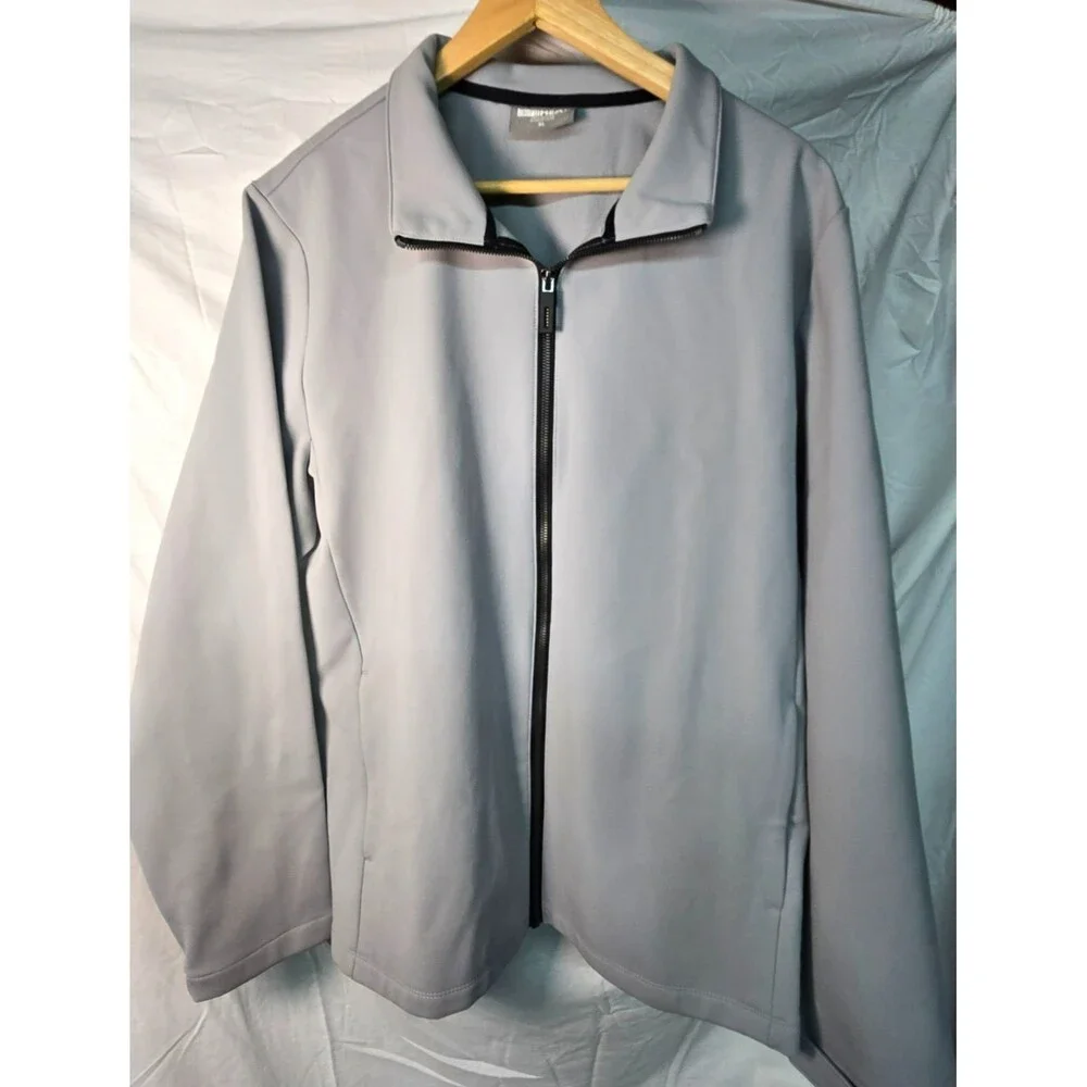 32°HEAT Men’s Full-Zip Light Jacket Softshell Fleece Grey Size XL